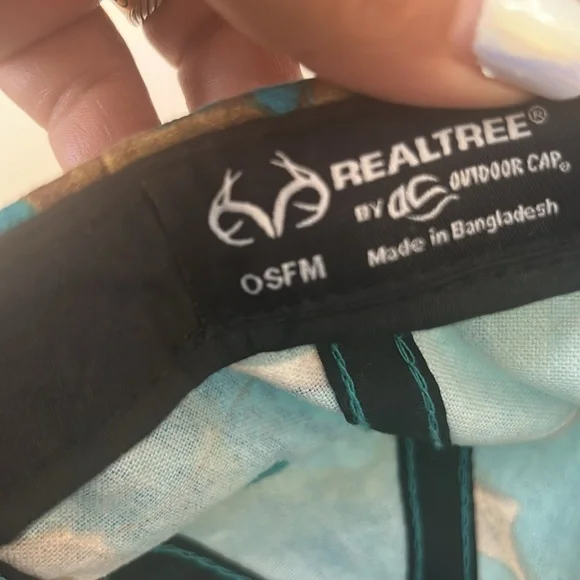 Real Tree turquoise one size fit most hat, Velcro back - Picture 2 of 5